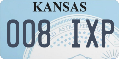 KS license plate 008IXP