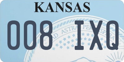 KS license plate 008IXQ
