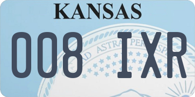 KS license plate 008IXR