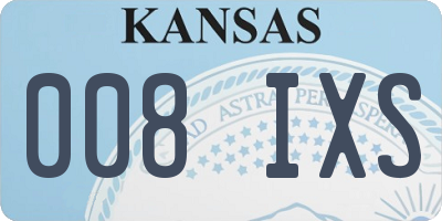 KS license plate 008IXS