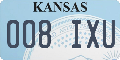 KS license plate 008IXU