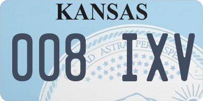 KS license plate 008IXV