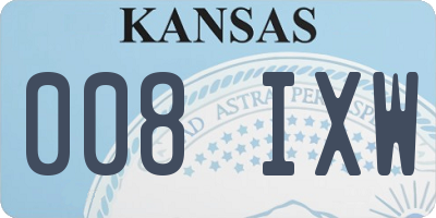 KS license plate 008IXW