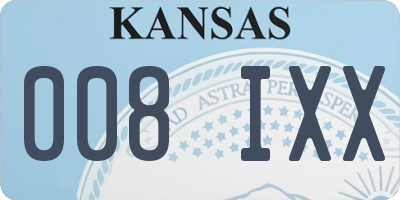 KS license plate 008IXX