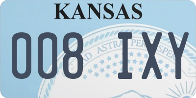 KS license plate 008IXY