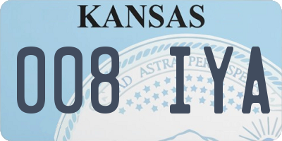 KS license plate 008IYA