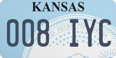 KS license plate 008IYC