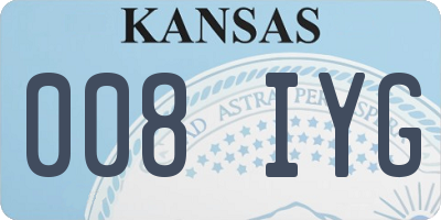KS license plate 008IYG