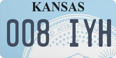 KS license plate 008IYH