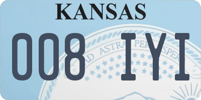 KS license plate 008IYI