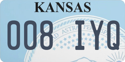 KS license plate 008IYQ
