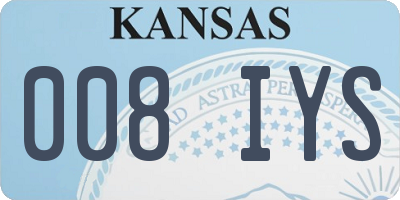 KS license plate 008IYS