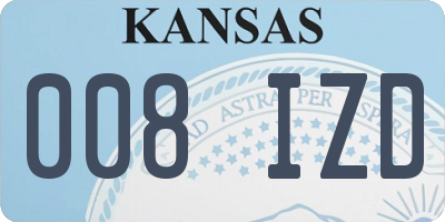 KS license plate 008IZD