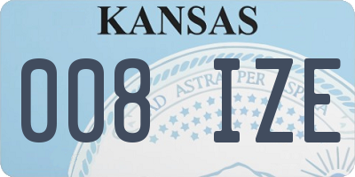 KS license plate 008IZE