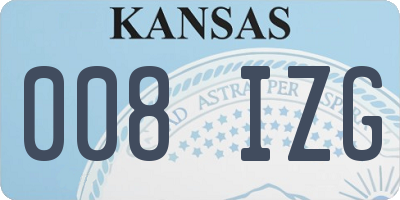 KS license plate 008IZG