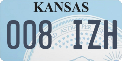 KS license plate 008IZH