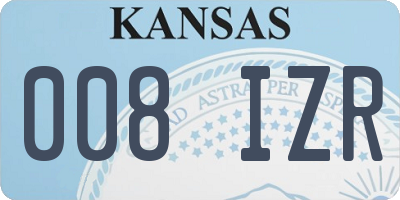 KS license plate 008IZR