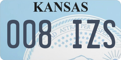 KS license plate 008IZS