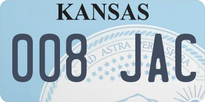 KS license plate 008JAC