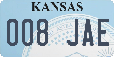 KS license plate 008JAE
