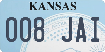KS license plate 008JAI