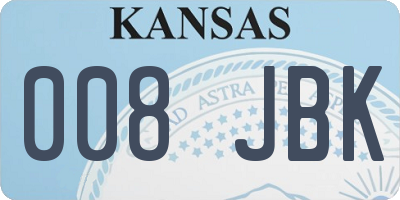 KS license plate 008JBK
