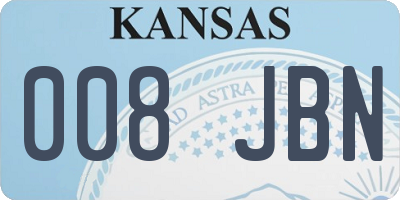 KS license plate 008JBN