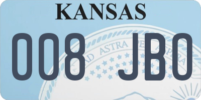 KS license plate 008JBO