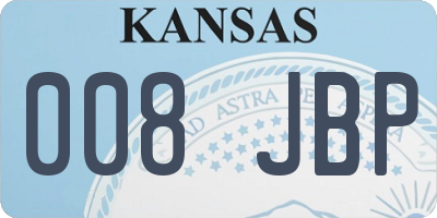KS license plate 008JBP