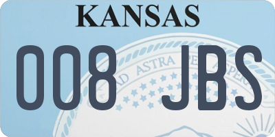 KS license plate 008JBS