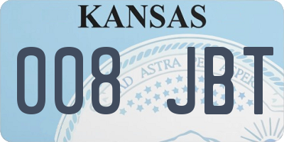 KS license plate 008JBT