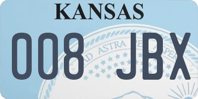 KS license plate 008JBX