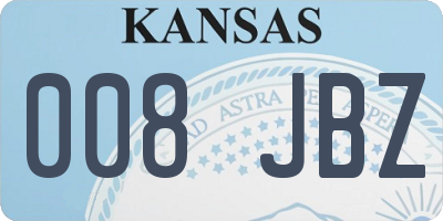 KS license plate 008JBZ
