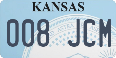 KS license plate 008JCM