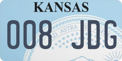KS license plate 008JDG
