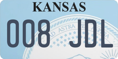 KS license plate 008JDL
