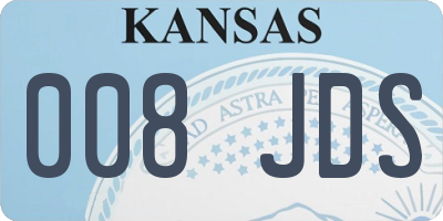 KS license plate 008JDS