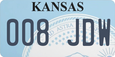 KS license plate 008JDW
