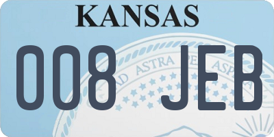 KS license plate 008JEB