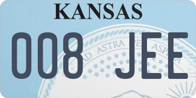 KS license plate 008JEE
