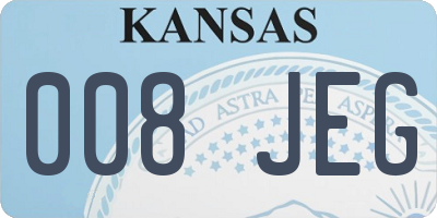 KS license plate 008JEG