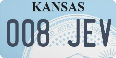 KS license plate 008JEV