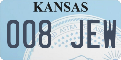 KS license plate 008JEW