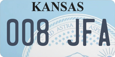 KS license plate 008JFA