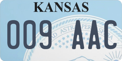 KS license plate 009AAC