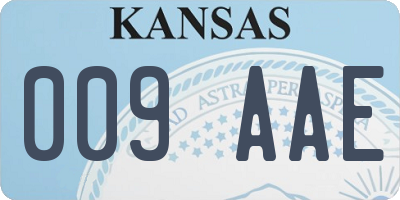 KS license plate 009AAE
