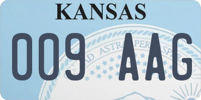 KS license plate 009AAG