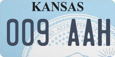 KS license plate 009AAH