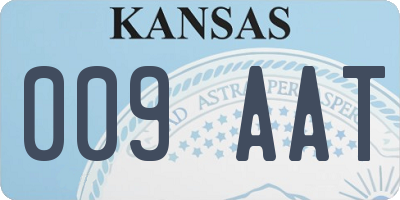 KS license plate 009AAT