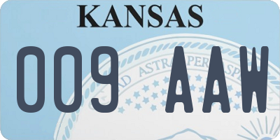 KS license plate 009AAW